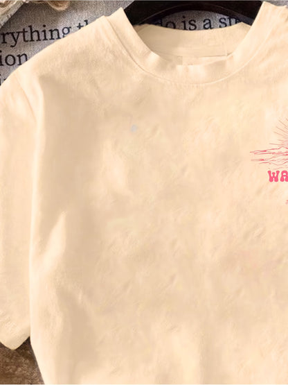 Sunset Printed T-Shirt for Women | Round Neck