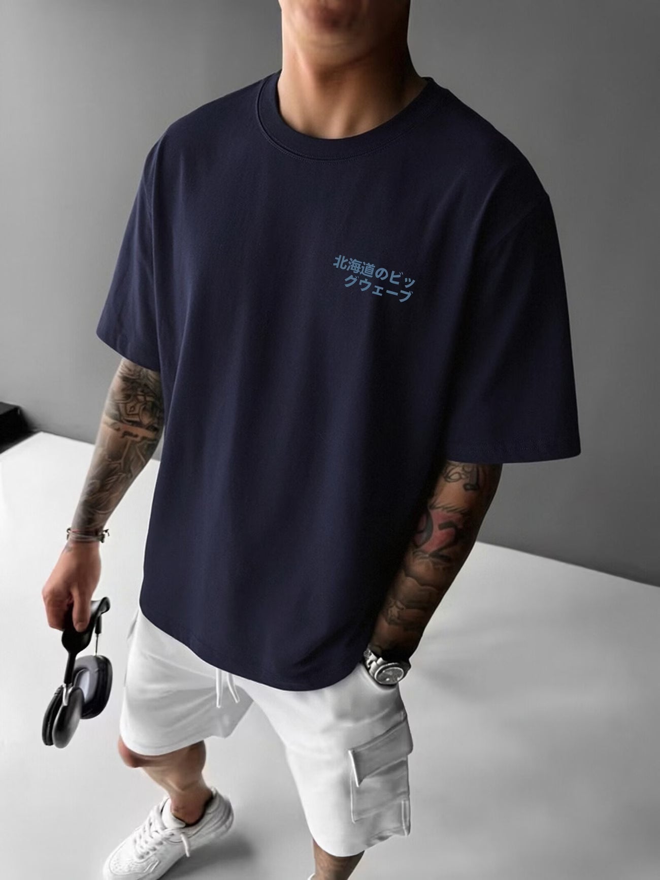 Hokkaido Wave Printed T-Shirt for Men | 100% Cotton Round Neck