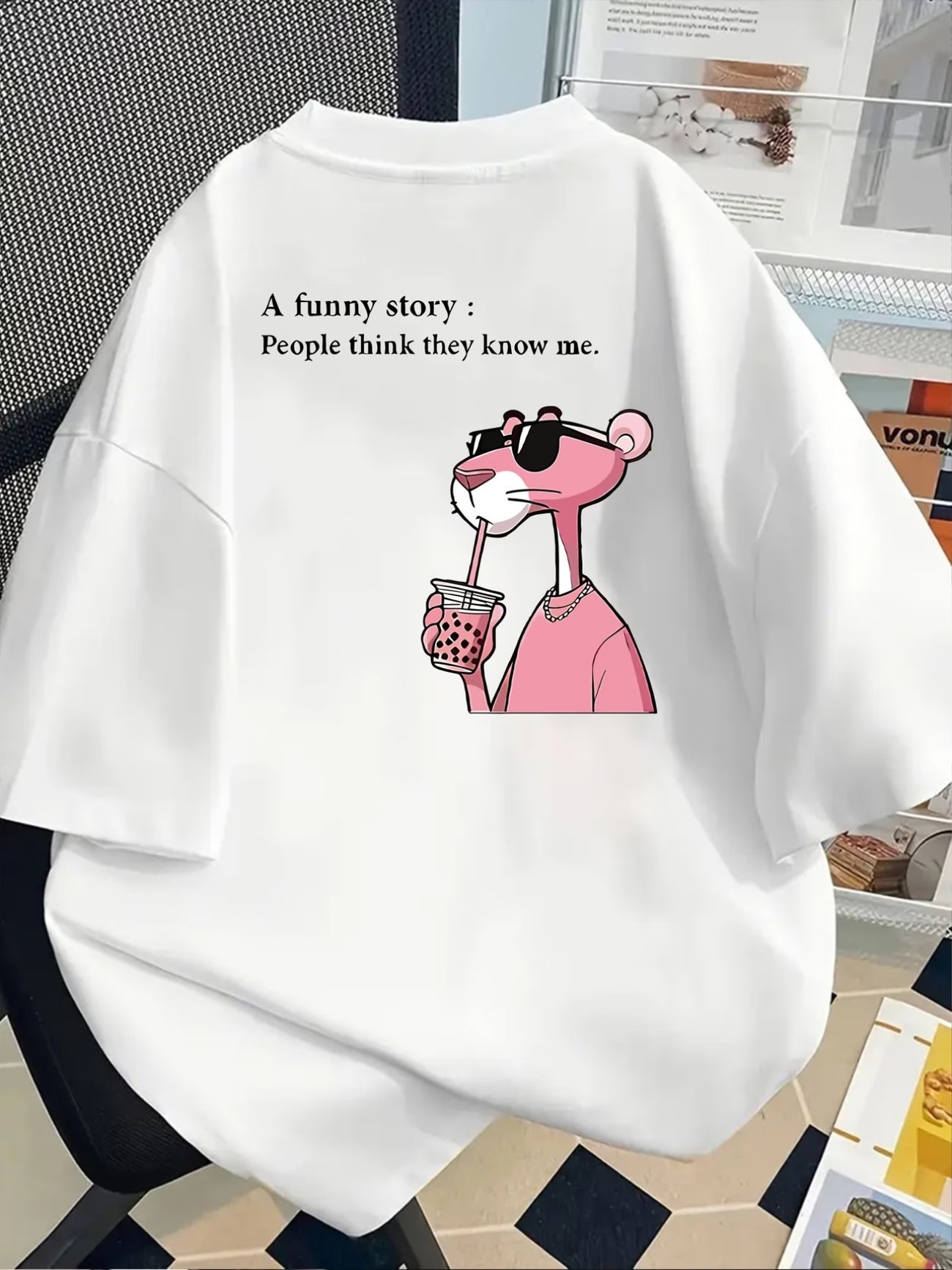 A Funny Story Print T-Shirt | Women's Short Sleeve Crew Neck Casual Top