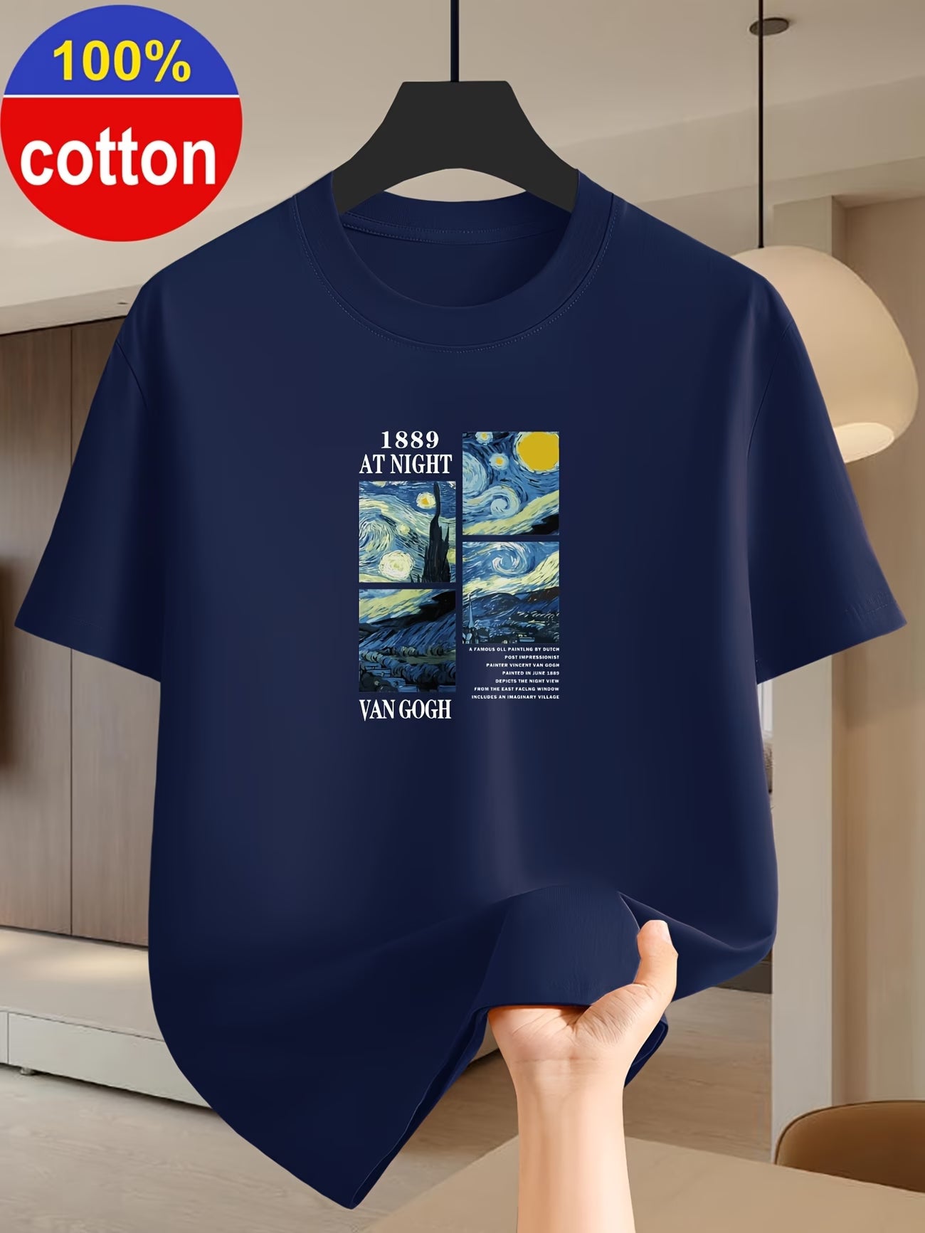 Artistic Oil Painting Print T-Shirt for Men | 100% Cotton